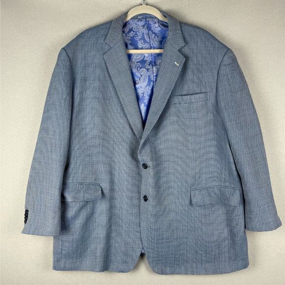 Lanificio di Marzoni Bespoke Blazer Sport Coat Mens 53R Blue Italy Classic
